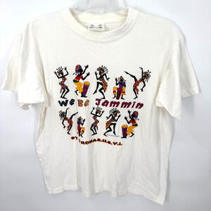 Caribbean St Thomas We Be Jammin Graphic T Shirt Mens L Island Souvenir Tee